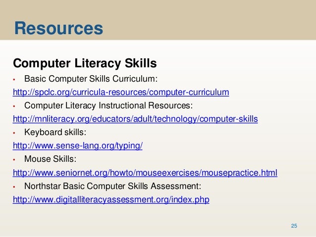 Computer literacy curriculum adult education photo 578